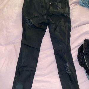 Distressed black jeans